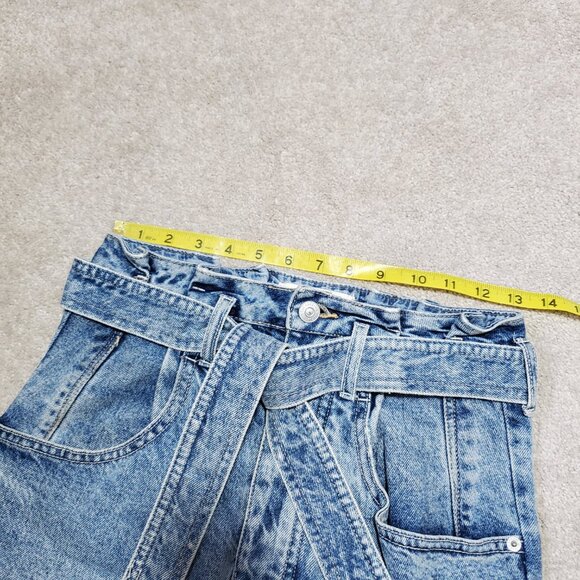 WE THE FREE East Of Eden Denim Mini Skirt Free People Retro Raw Hem Women's 25 - Picture 12 of 14